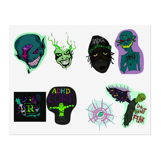 StickGores X jaixj: ADHD GORE MUSIC Original Art Sticker Sheet